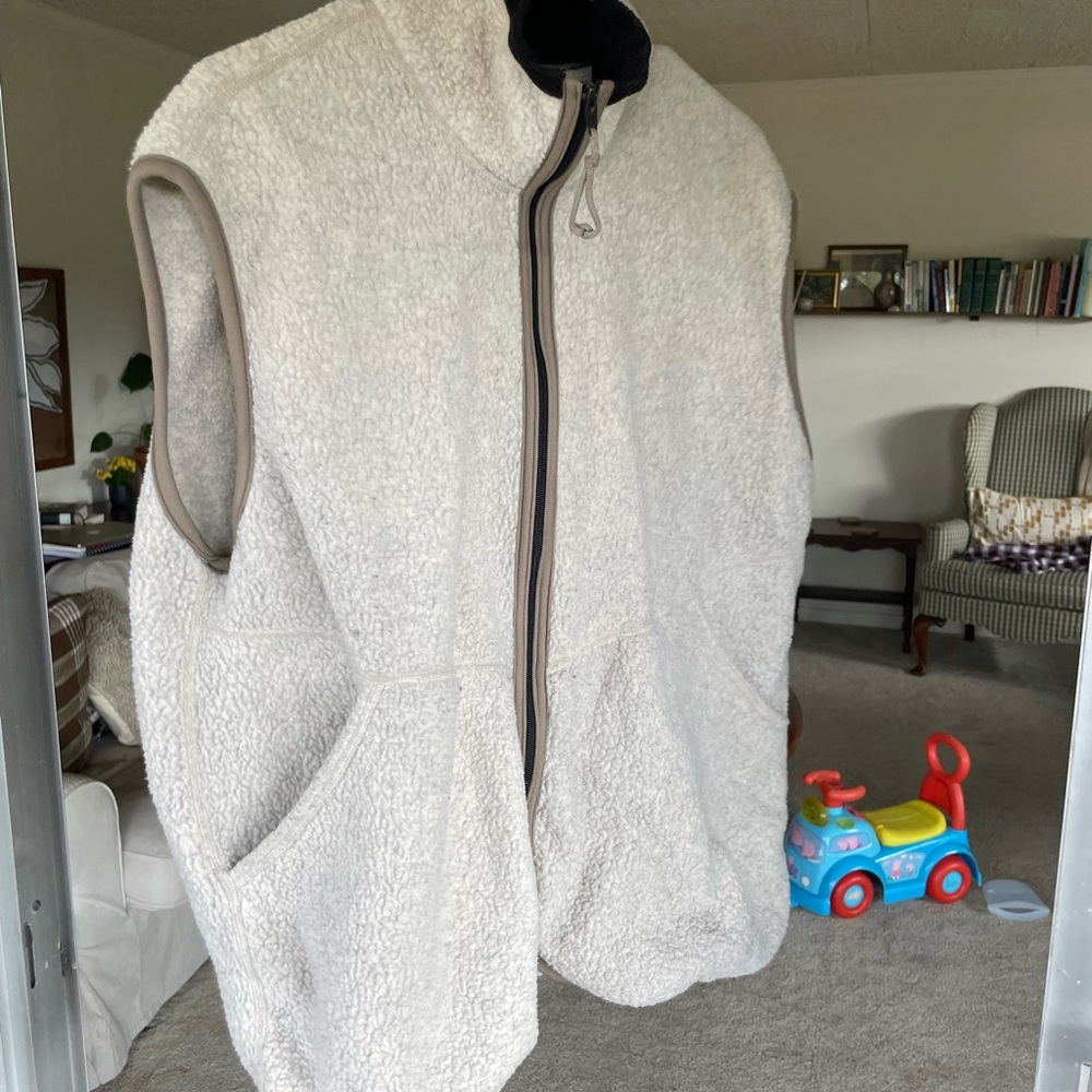 Vintage Cream Sherpa Fleece Vest